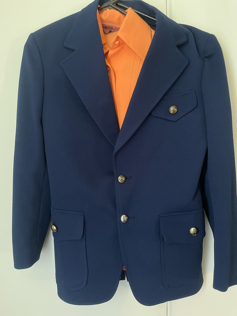 Vintage 100 % Polyester Women’s Navy Blue Blazer. Blazer Only.